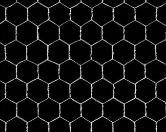 Black chicken-wire fabric by Loral Designs.