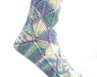 Fairytale socks Blue/Green/Lilac, size EU 40-41-42/UK 8-9/US 10-11