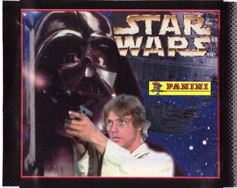 Rare UNOPENED 1996 Star Wars LUKE SKYWALKER and Darth Vader European Panini Sticker Pack