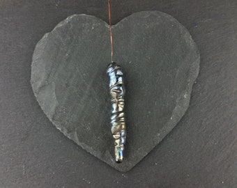 Metallic Black Focal Headpin| Handmade Lampwork Glass