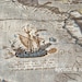 Vintage Nautical Map in Brown - Cotton-Linen Fabric (Fat Quarter)