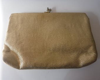 Mid-Century Modern Sparkly Gold Clutch Evening Bag