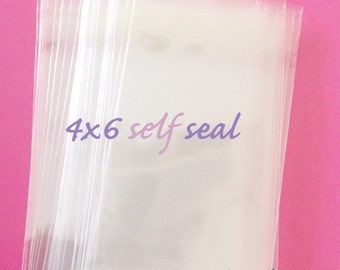 100 4x6 self seal resealable cello bags cellophane