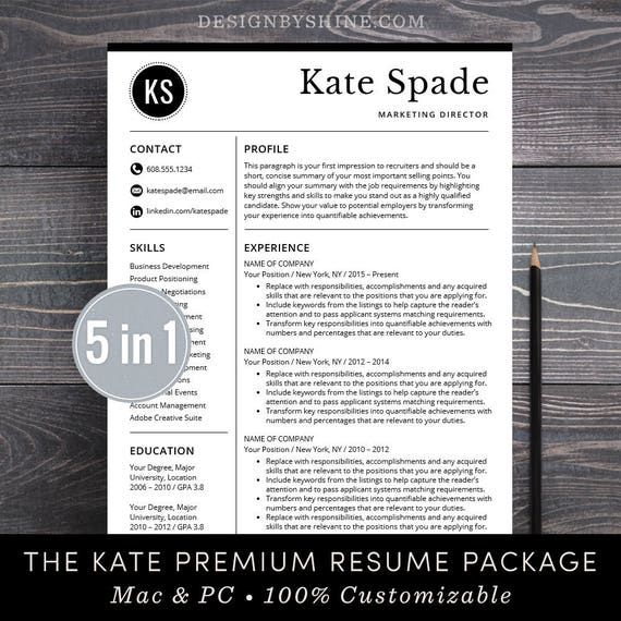 professional resume template cv template free cover letter instant download mac pages or word creative modern teacher the kate - Resume Template Download Mac professional resume template cv template free cover letter instant download mac pages or word creative modern teacher the kate - Resume Template Download Mac