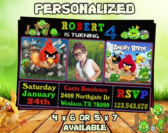 Angry Birds Invitation, Angry Birds Birthday Invitation, Angry Birds, Angry Birds Printable, Angry Birds Birthday Card, Angry Birds Invites