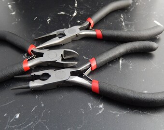 3 pinces pour fabrication de bijoux, plate ronde coupante