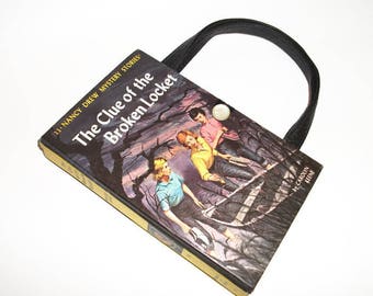 Nancy Drew Book Purse Clue of the Broken Locket Handbag Vintage Book Purse