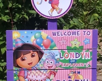 Dora Birthday Yard Sign