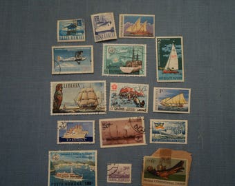 Vintage Postage Stamps Transportation/Ships