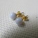6mm Natural Blue Lace Agate Brass with Gold Plated Stub Earrings E11