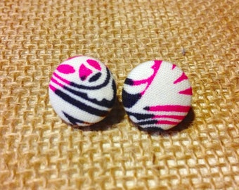 CLEARANCE! Brush Strokes Button Earring