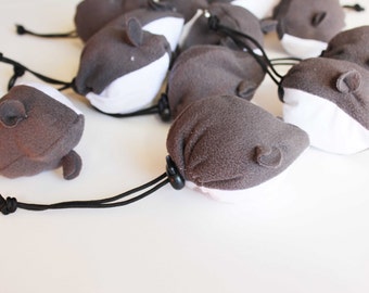 Small Grey Mouse Chalk BALL - Rock Climbing Chalk Bag
