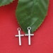 50pcs Antique Silver Sideways Cross Charm Pendant ---18*9mm--G331