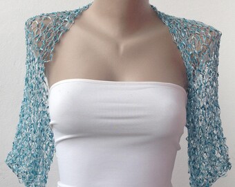 Blue Bridal Bolero-Blue Bridal Shrug-Blue Wedding Bolero-Blue Wedding Shrug-Turquoise Bolero-Turqouise Shrug-Aqua Blue Bolero-Aqua Shrug