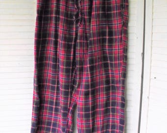 Flannel Sleep Pants/ Perry Ellis Retro/ Thrift Flannels/ Plaid Flannels/ Cotton Flannel PJs/ Funky Flannels/ Shabbyfab Funwear