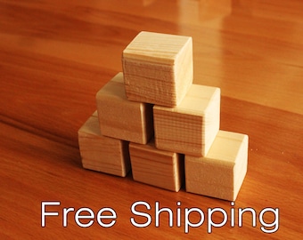50 Wood blocks, wood building blocks, all natural wooden toy. Handmade Wood block set. Baby Shower Blocks, Decorating Blocks.