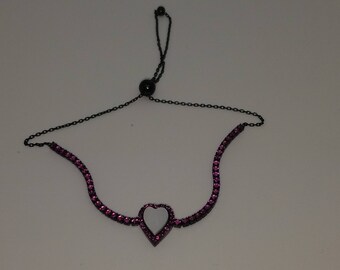 sterling and natural mother of pearl bracelet with stimulated ruby