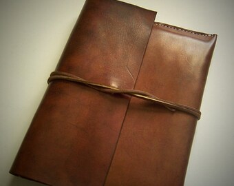 Leather Document Case, Folio, Attache... Full Grain Veg Tan Leather. Handmade in my shop.