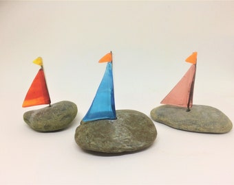 Fused glass sailing boats