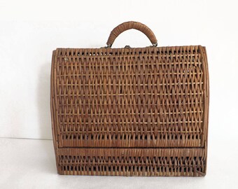 Vintage rattan - Antique rattan bag purse