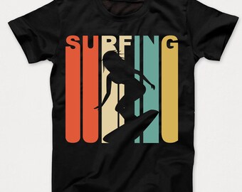 Retro 1970's Style Surfing Surfer Kids T-Shirt