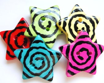 Button Rock Stars handmade polymer clay buttons ( 5 )