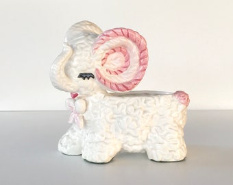 Mid Century Lefton Planter, Elephant, Vintage Planter, Elephant Nursery Decor, Elephant Baby Shower, Succulent Planter, Vintage Baby Gift