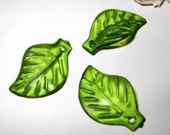 24 pcs 19mm - FROSTED leaf bead / charm(LE011-B)