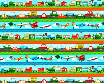 On The Go, Border Print, Wilmington Prints, Childrens Fabric, Quilting Fabric
