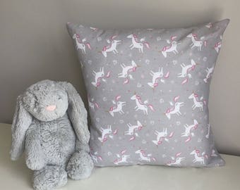 Unicorn Print Cushion, Unicorn Nursery Bedding