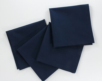 Navy blue napkins, cloth napkins, fabric napkins, table linens, lunchbox supplies, wedding decor, baby boy shower, size 12x12