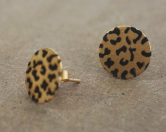 Leopard Earrings Leopard Print Leopard Studs 18K Gold Earrings Gold Plated Stud Earrings Animal Print Leopard Jewelry Christmas Gift