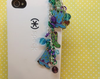 Cowboy Boots cell phone charm, phone charm, cell phone dust plug charm, dust plug charm, dust plug, headphone jack charm, iphone charm,ipad