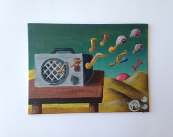 iTunes, 6" x 8", canvas panel, 2016