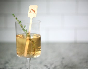 Wood Stir Sticks - Personalized drink stirs, Foil Stamped drink stirs