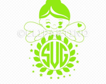Fairy SVG-little fairy-cut file-cricut explore-forest fairy printable-monogram