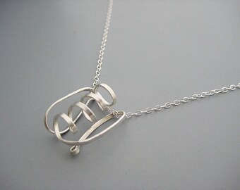 Biology Necklace - minimalist protein structure on delicate sterling silver chain, scientist jewelry, science teacher gift