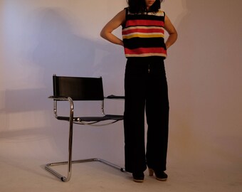 Stripe Sleeveless Sweater Top, Small