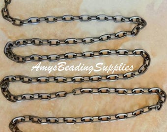 Per 24-Inches, Flat 4.4mm Oval Chain, Vintaj Natural Brass 4.4mm (CH60)
