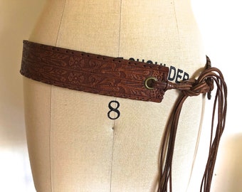 RALPH LAUREN TOOLED Leather Belt, O/S