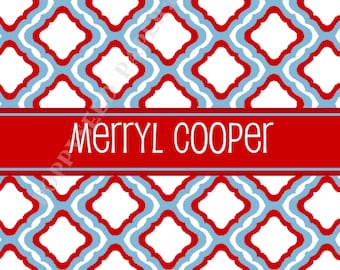Personalized folded note cards, stationery with name