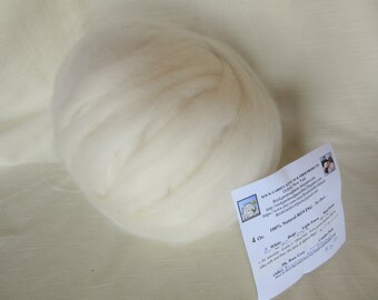 4 oz White Alpaca ULTRA FINE (Stachys) Roving - for Spinning, Nuno Felting or Needlefelting