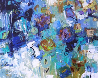 ABSTRACT PAINTING 'It Is What It Is' ORIGINAL Art 30" x 30" canvas by Elizabeth Chapman