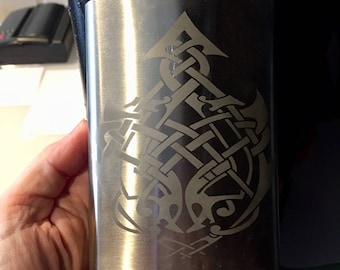 Sharp Celtic knotwork 8oz flask