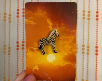 Vintage Deadstock Zebra Pin