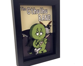 Cthulhu HP Lovecraft Print 3D Pop Art Funny Print Funny Artwork Call of Cthulhu Funny Art Guitar Cthulhu Print Call of Cthulhu Art