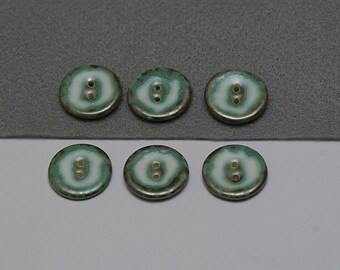 Green buttons, green ceramic buttons, modern buttons, handmade
