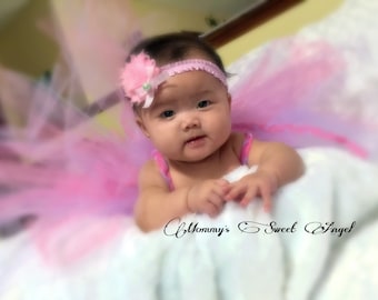 Shabby chic flower headband, bow headband, baby photo prop