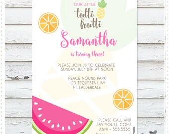 Tutti Frutti Birthday Invitation