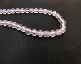 Amethyst Clear Round 6 mm semi precious stone bead necklace bracelet Jewelry Making Supply #180
